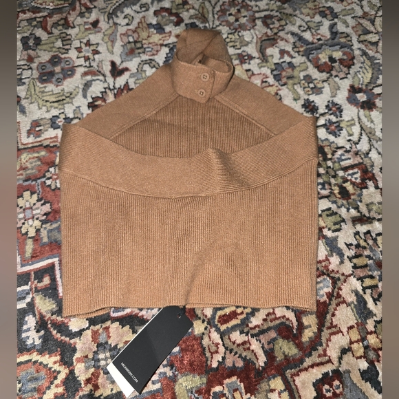 NWT Monrow Supersoft Sweater Knit Halter. Camel - Picture 4 of 5